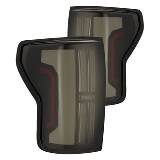 AlphaRex® 670032 - NOVA-Series Prismatic Driver and Passenger Side Alpha-Black/Smoke Sequential Fiber Optic LED Tail Lights