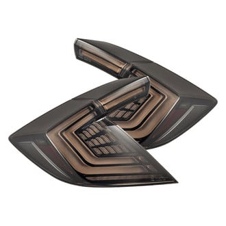 AlphaRex® - NOVA-Series Prismatic Driver and Passenger Side Black/Smoke Sequential Fiber Optic LED Tail Lights