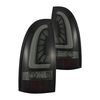 AlphaRex® - PRO-Series Driver and Passenger Side Jet Black/Smoke Fiber Optic LED Tail Lights