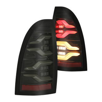 AlphaRex® - LUXX-Series Driver and Passenger Side Alpha-Black/Smoke Sequential Fiber Optic LED Tail Lights