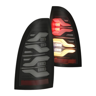 AlphaRex® - LUXX-Series Driver and Passenger Side Black/Smoke Sequential Fiber Optic LED Tail Lights