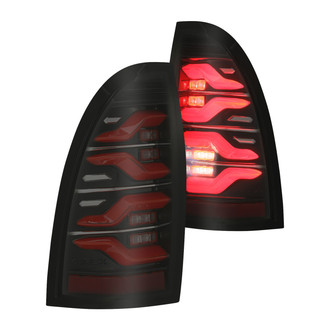 AlphaRex® - LUXX-Series Driver and Passenger Side Black/Smoke Sequential Fiber Optic LED Tail Lights