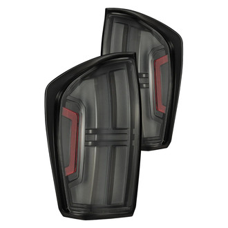 AlphaRex® - NOVA-Series Prismatic Driver and Passenger Side Black Sequential Fiber Optic LED Tail Lights