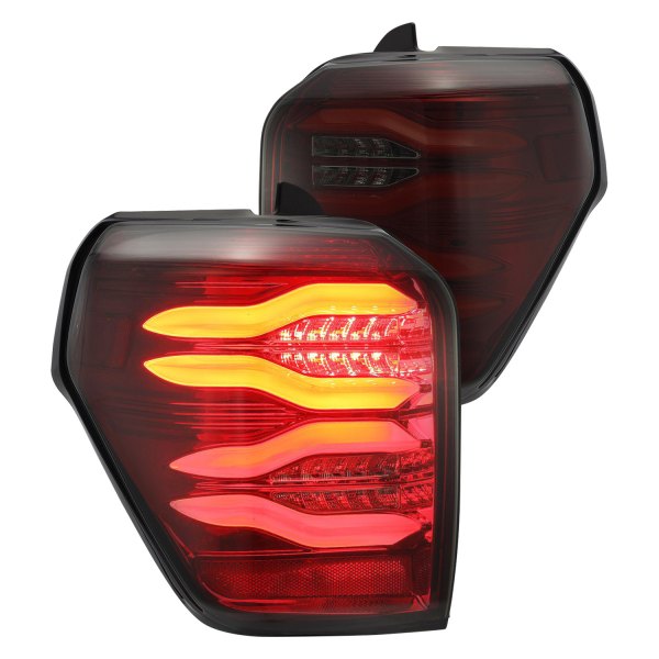 AlphaRex® - PRO-Series Red/Smoke Sequential Fiber Optic LED Tail Lights, Toyota 4Runner