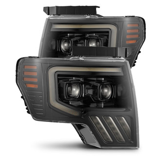 AlphaRex® - LUXX-Series Driver and Passenger Side Alpha-Black Light Tube Projector LED Headlights with Sequential Turn Signal