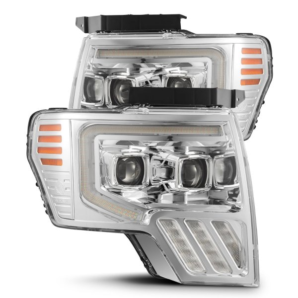 AlphaRex® - Luxx-Series Chrome Light Tube Projector LED Headlights with Sequential Turn Signal