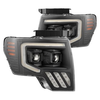 AlphaRex® - LUXX-Series Driver and Passenger Side Black Light Tube Projector LED Headlights with Sequential Turn Signal