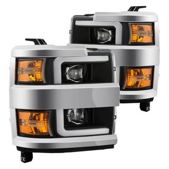 AlphaRex® - LUXX-Series Driver and Passenger Side Black Sequential DRL Bar Projector LED Headlights