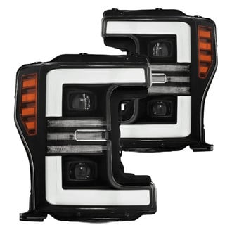AlphaRex® - PRO-Series Driver and Passenger Side Black Sequential LED DRL Bar Projector Headlights