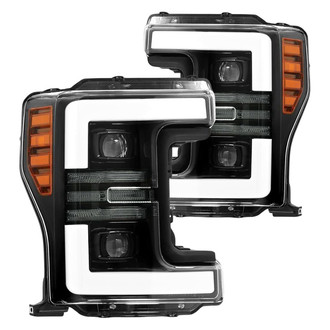 AlphaRex® - PRO-Series Driver and Passenger Side Jet Black Sequential LED DRL Bar Projector Headlights