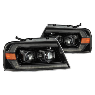 AlphaRex® - PRO-Series Driver and Passenger Side Alpha-Black Projector Headlights with Sequential LED DRL