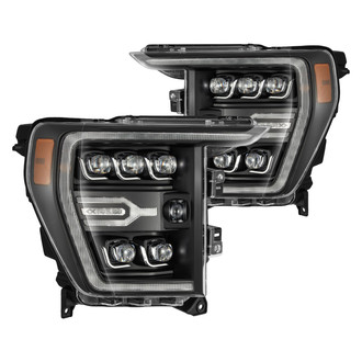 AlphaRex® - NOVA-Series Driver and Passenger Side Black Projector LED Headlights with Sequential DRL