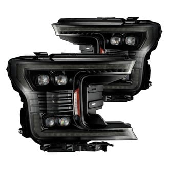 AlphaRex® - NOVA-Series Driver and Passenger Side Mid-Night Black Sequential DRL Bar Projector LED Headlights