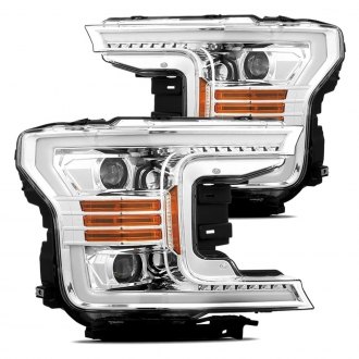 AlphaRex® - LUXX-Series Driver and Passenger Side Chrome Sequential DRL Bar Projector LED Headlights