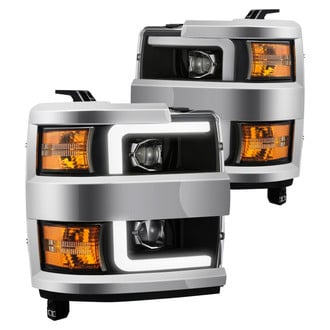 AlphaRex® - PRO-Series Driver and Passenger Side Black LED DRL Bar Projector Headlights