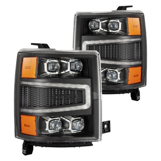 AlphaRex® - NOVA-Series Driver and Passenger Side Black Projector LED Headlights with Sequential DRL