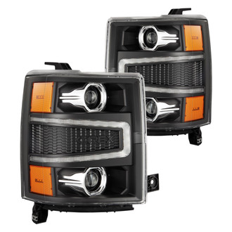AlphaRex® - LUXX-Series Driver and Passenger Side Black Projector LED Headlights with Sequential DRL