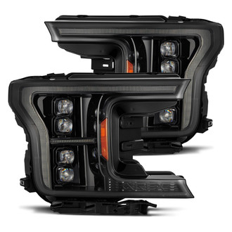 AlphaRex® - NOVA-Series Driver and Passenger Side Alpha-Black Projector LED Headlights with Sequential DRL