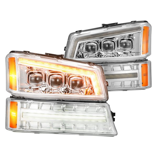 AlphaRex® - NOVA-Series Chrome Projector LED Headlights with Sequential DRL
