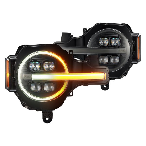 AlphaRex® - NOVA-Series Alpha-Black Sequential DRL Bar Halo Projector LED Headlights