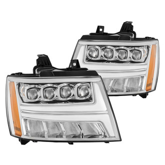 AlphaRex® - NOVA-Series Driver and Passenger Side Chrome DRL Bar Projector LED Headlights with Sequential Turn Signal