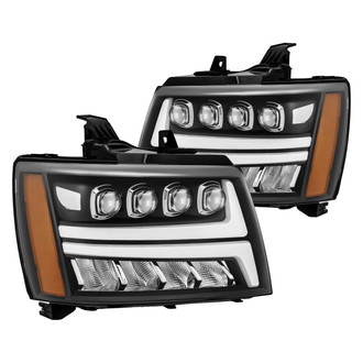 AlphaRex® - NOVA-Series Driver and Passenger Side Black DRL Bar Projector LED Headlights with Sequential Turn Signal