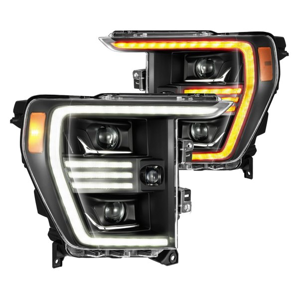 AlphaRex® - PRO-Series Black Projector Headlights with Sequential LED DRL, Ford F-150