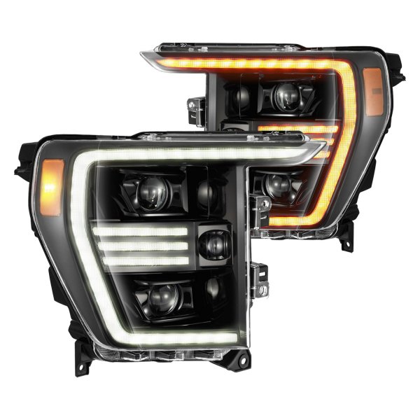 AlphaRex® - PRO-Series Alpha-Black Projector Headlights with Sequential LED DRL, Ford F-150