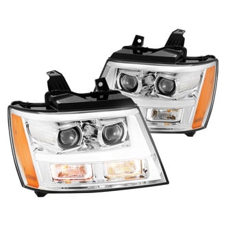 AlphaRex® - LUXX-Series Driver and Passenger Side Chrome Sequential DRL Bar Projector LED Headlights