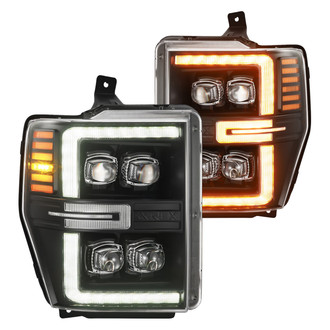 AlphaRex® - NOVA-Series Driver and Passenger Side Black Projector LED Headlights with Sequential DRL