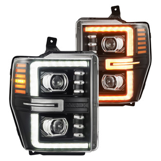 AlphaRex® - LUXX-Series Driver and Passenger Side Black Projector LED Headlights with Sequential DRL