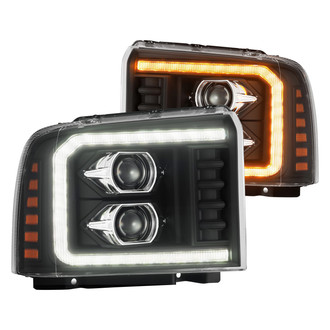 AlphaRex® - PRO-Series Driver and Passenger Side Black Projector Headlights with Sequential LED DRL