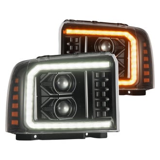 AlphaRex® - LUXX-Series Driver and Passenger Side Alpha-Black Projector LED Headlights with Sequential DRL