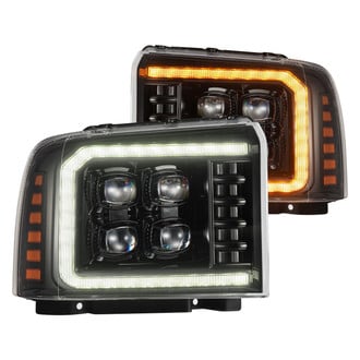 AlphaRex® - NOVA-Series Driver and Passenger Side Alpha-Black Projector LED Headlights with Sequential DRL