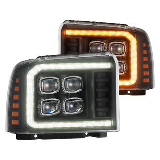 AlphaRex® - NOVA-Series Driver and Passenger Side Black Projector LED Headlights with Sequential DRL