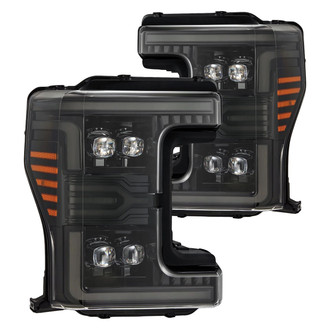 AlphaRex® - NOVA-Series Driver and Passenger Side Alpha-Black Sequential DRL Bar Projector LED Headlights