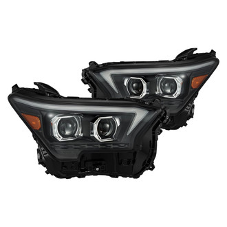 AlphaRex® - LUXX-Series Driver and Passenger Side Black Sequential DRL Bar Projector LED Headlights