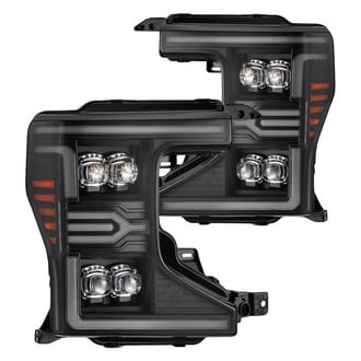 AlphaRex® - NOVA-Series Driver and Passenger Side Black Sequential Light Tube Projector LED Headlights