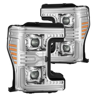 AlphaRex® - LUXX-Series Driver and Passenger Side Chrome Sequential Light Tube Projector LED Headlights