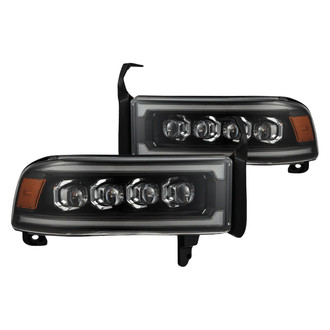 AlphaRex® - NOVA-Series Driver and Passenger Side Black DRL Bar Projector LED Headlights