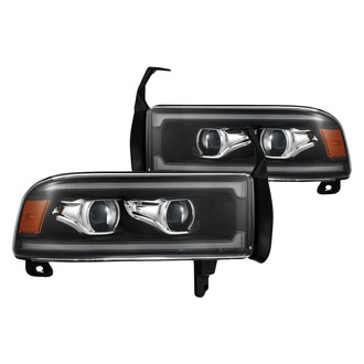 AlphaRex® - LUXX-Series Driver and Passenger Side Black DRL Bar Projector LED Headlights