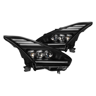 AlphaRex® - NOVA-Series Driver and Passenger Side Black DRL Bar Projector LED Headlights with Sequential Turn Signal