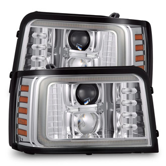 AlphaRex® - PRO-Series Driver and Passenger Side Chrome Sequential LED Light Tube Projector LED Headlights