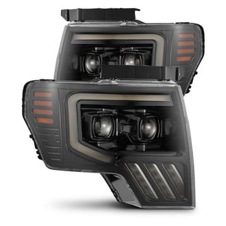 AlphaRex® - PRO-Series Driver and Passenger Side Alpha-Black LED Light Tube Projector Headlights with Sequential Turn Signal