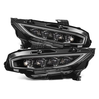 AlphaRex® - NOVA-Series Driver and Passenger Side Black Sequential DRL Bar Projector LED Headlights