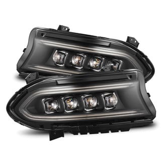 AlphaRex® - NOVA-Series Driver and Passenger Side Black Sequential DRL Bar Projector LED Headlights