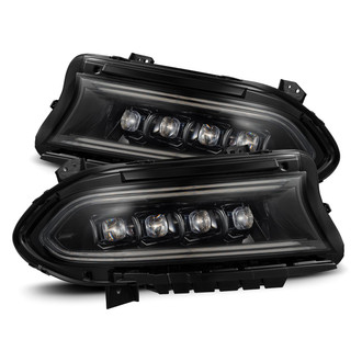 AlphaRex® - NOVA-Series Driver and Passenger Side Alpha-Black Sequential DRL Bar Projector LED Headlights