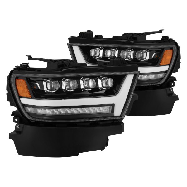 AlphaRex® - NOVA-Series Jet Black DRL Bar Projector LED Headlights with Sequential Turn Signal