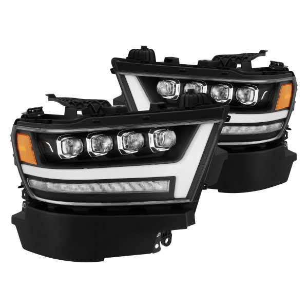 AlphaRex® - NOVA-Series Black DRL Bar Projector LED Headlights with Sequential Turn Signal
