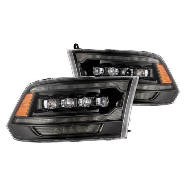 AlphaRex® - NOVA-Series Alpha-Black Projector LED Headlights with Sequential LED DRL, Dodge Ram